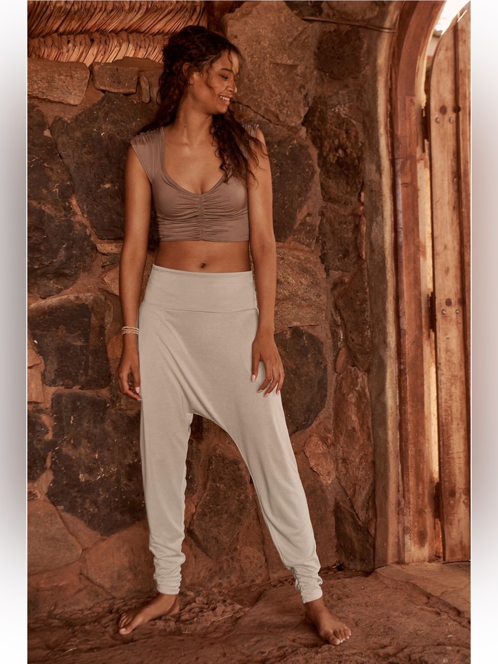 NWT Free People Echo Black/Charcoal Harem Pants